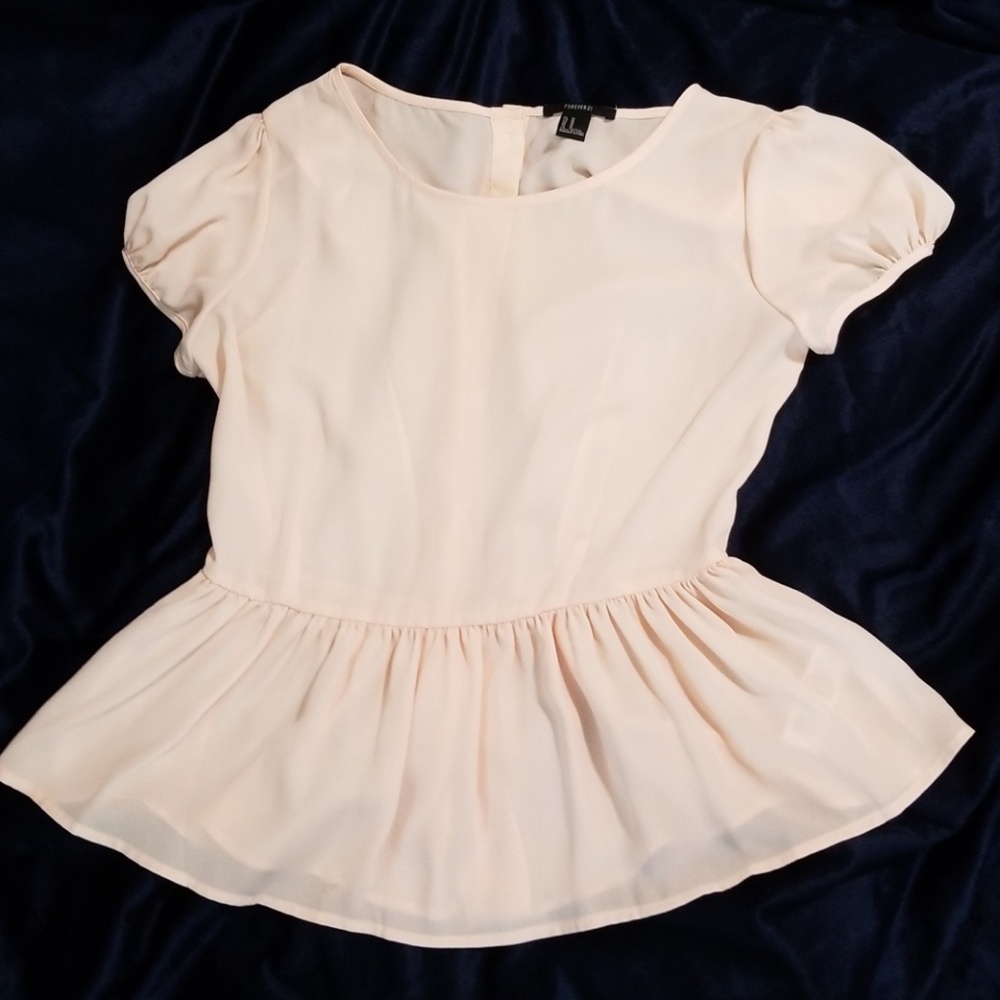 Forever 21 Medium Pink Peplum Top
